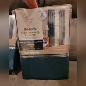 Mainstays Dark Teal Blackout Curtains 2 Panel Pair 30x84